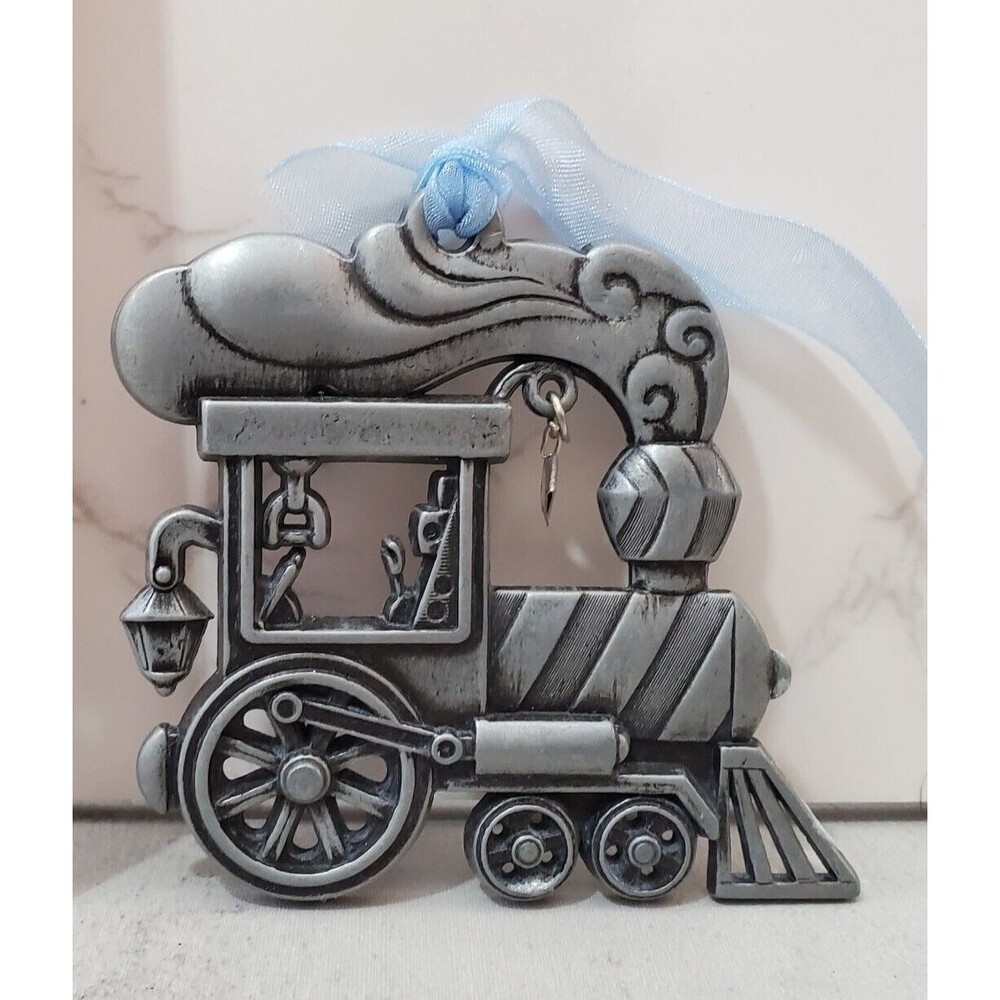 Gloria Duchin Christmas Ornament Pewter Train Steam Engine 2004 Bells USA